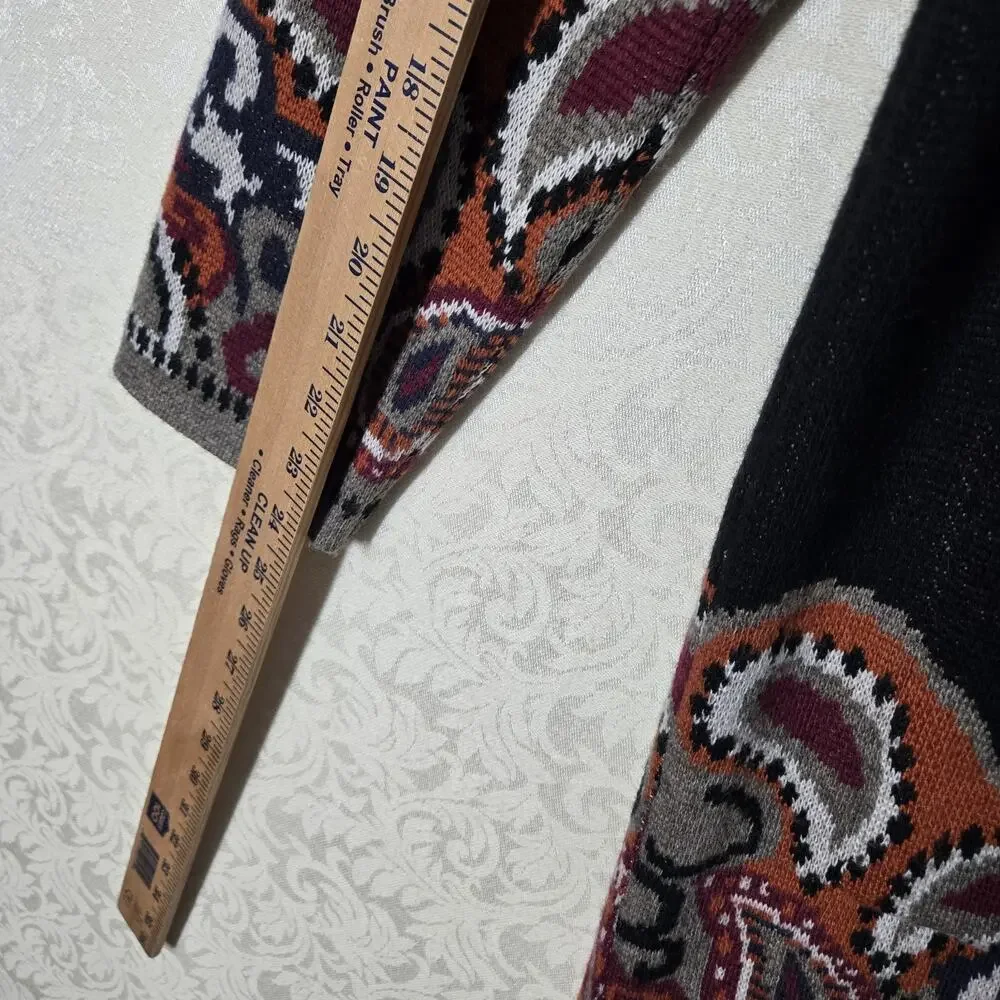 Max Sport Hooded Longline Cardigan XL Black Orange Open Front Pockets $368 SRP - Picture 15 of 16